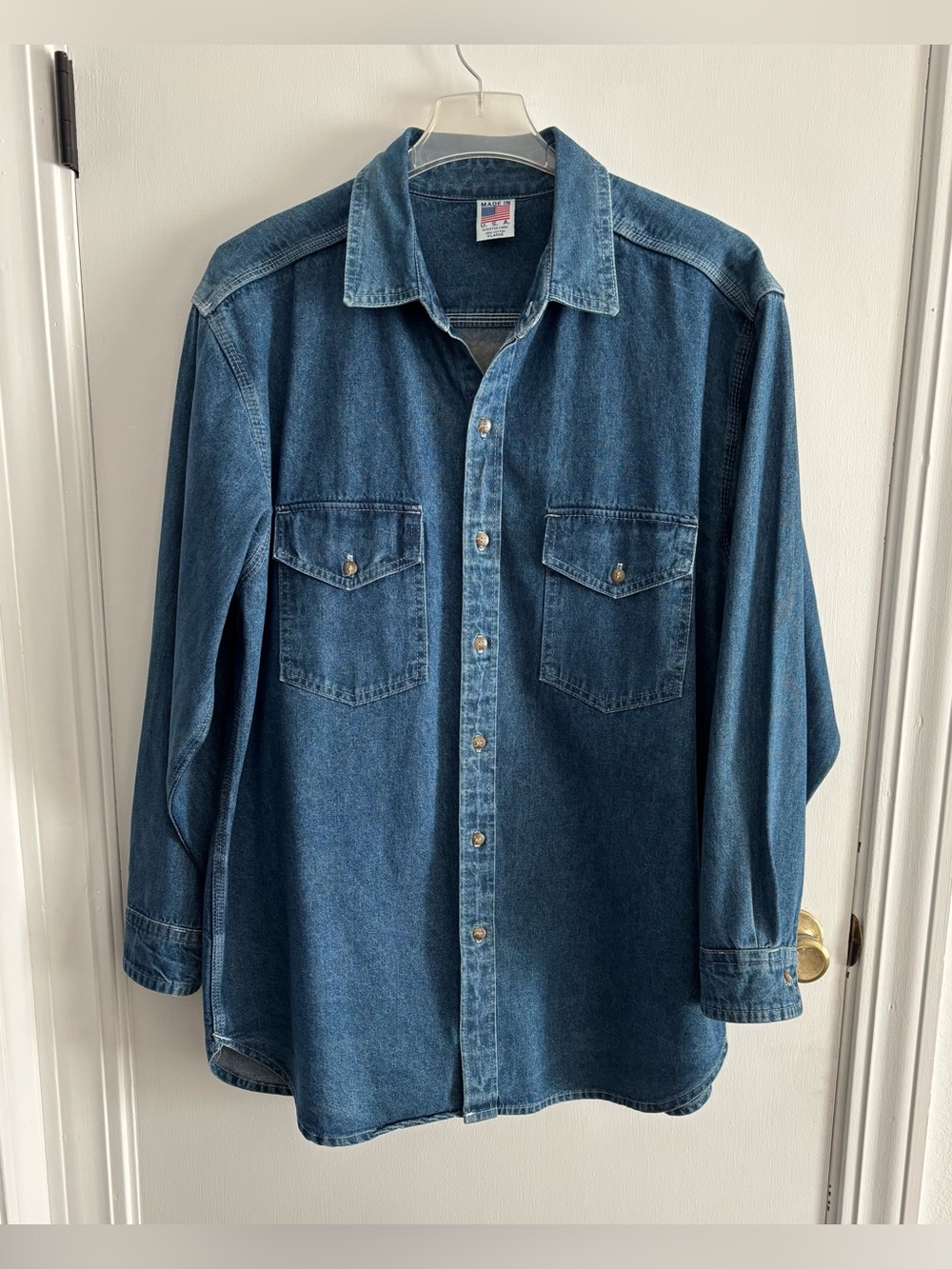 American Original embossed XL made in USA heavyweight jean shirt or jacket. - Picture 9 of 12